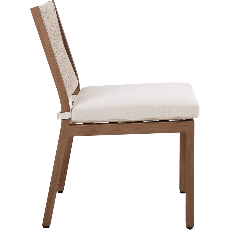 Meridian Furniture Maui Cream Outdoor Patio Dining Side Chair (Set of 2)