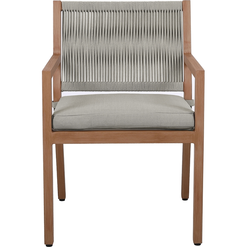 Meridian Furniture Maui Grey Outdoor Patio Dining Arm Chair (Set of 2)