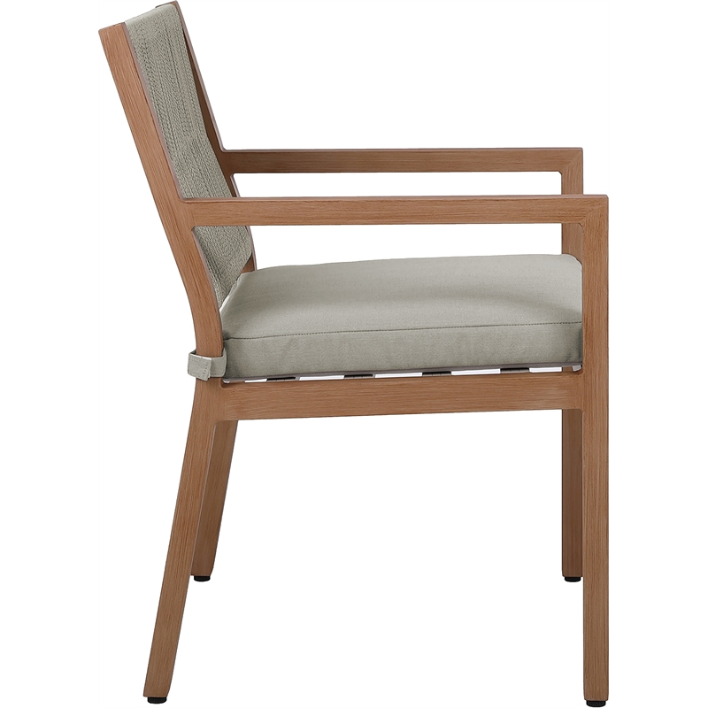 Meridian Furniture Maui Grey Outdoor Patio Dining Arm Chair (Set of 2)