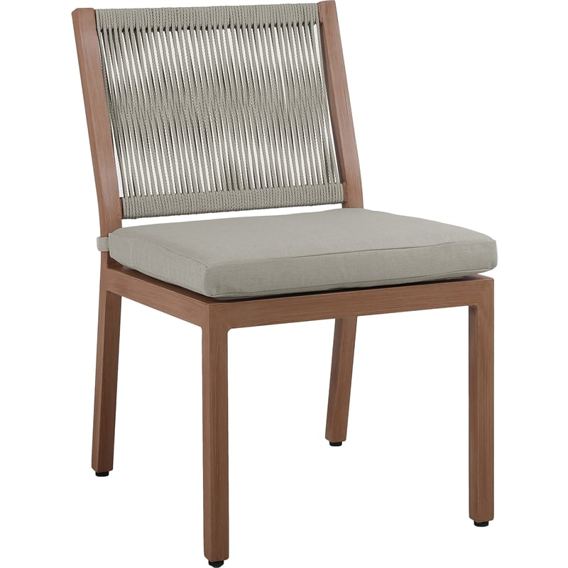 Meridian Furniture Maui Grey Outdoor Patio Dining Side Chair (Set of 2)
