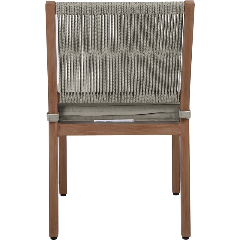 Meridian Furniture Maui Grey Outdoor Patio Dining Side Chair (Set of 2)