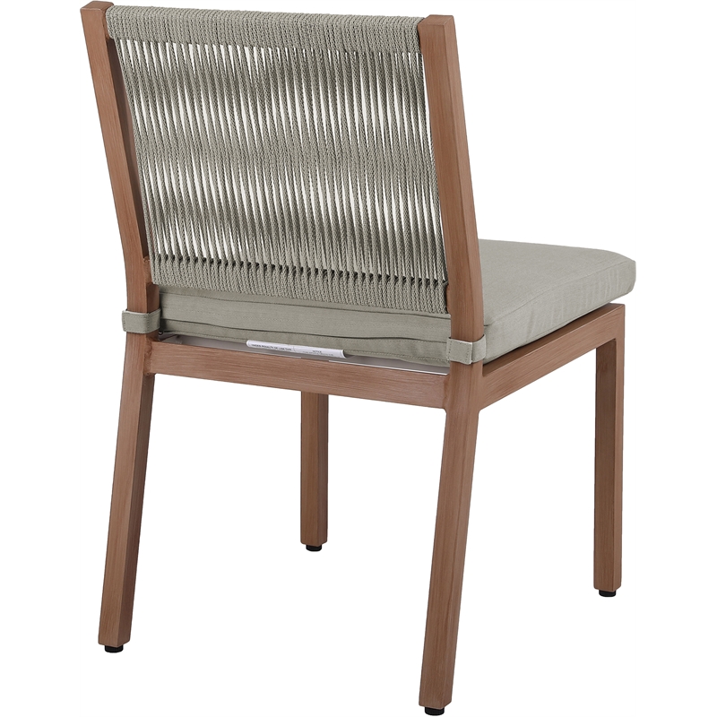 Meridian Furniture Maui Grey Outdoor Patio Dining Side Chair (Set of 2)