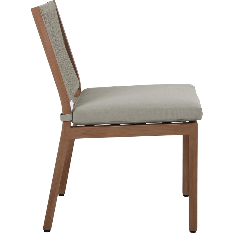 Meridian Furniture Maui Grey Outdoor Patio Dining Side Chair (Set of 2)