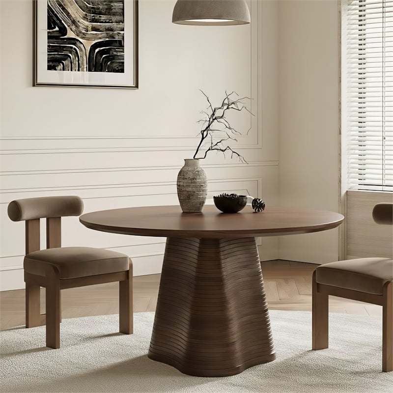 Meridian Furniture Bernada Brown Wood and Oak Veneer Dining Table