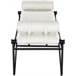 Meridian Furniture Gatsby Cream Vegan Leather and Iron Metal Bench