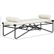 Meridian Furniture Gatsby Cream Vegan Leather and Iron Metal Bench