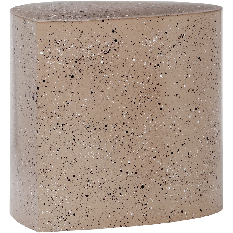 meridian furniture petal taupe terrazzo pattern iron metal coffee table
