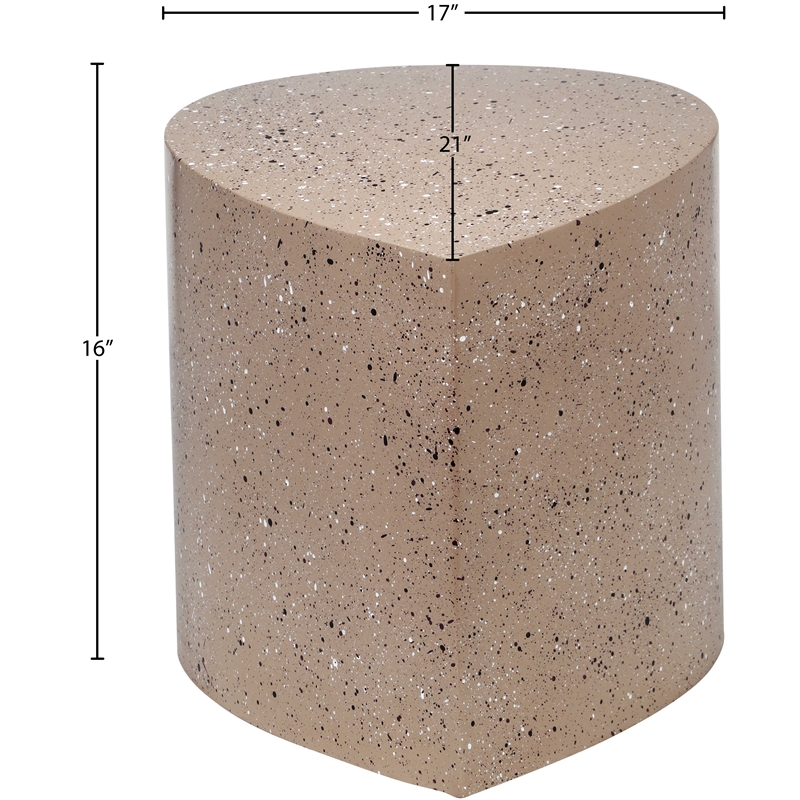 meridian furniture petal taupe terrazzo pattern iron metal coffee table