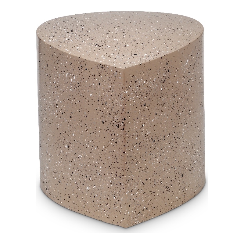 Meridian Furniture Petal Taupe Terrazzo Pattern Iron Metal Coffee Table