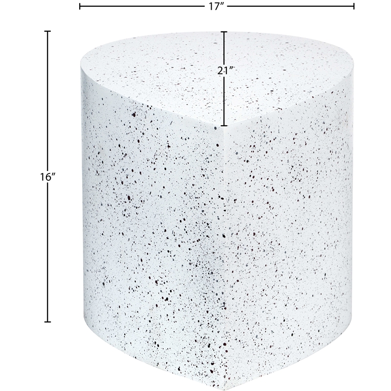Meridian Furniture Petal White Terrazzo Pattern Iron Metal Coffee Table