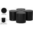 Meridian Furniture Petal 4-Piece Matte Black Iron Metal Coffee Table