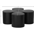 Meridian Furniture Petal 4-Piece Matte Black Iron Metal Coffee Table
