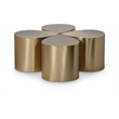 Meridian Furniture Petal 4-Piece Brushed Gold Iron Metal Coffee Table