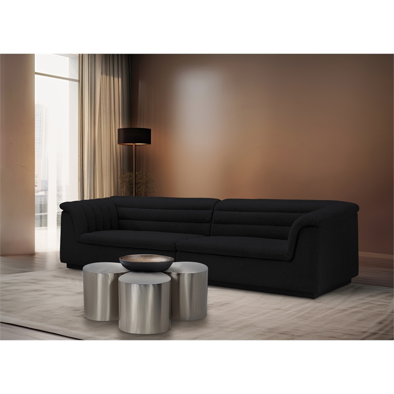 Meridian Furniture Petal 4-Piece Brushed Chrome Iron Metal Coffee Table