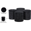 Meridian Furniture Petal 4-Piece Black Terrazzo Pattern Iron Metal Coffee Table