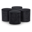 Meridian Furniture Petal 4-Piece Black Terrazzo Pattern Iron Metal Coffee Table
