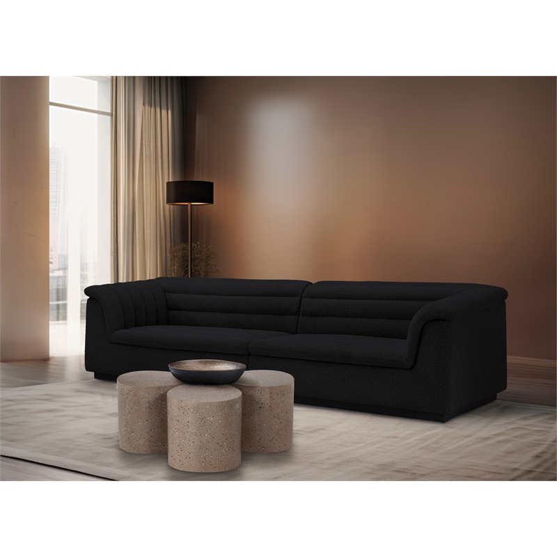 Meridian Furniture Petal 4-Piece Taupe Terrazzo Pattern Iron Metal Coffee Table