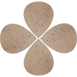 Meridian Furniture Petal 4-Piece Taupe Terrazzo Pattern Iron Metal Coffee Table