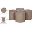 Meridian Furniture Petal 4-Piece Taupe Terrazzo Pattern Iron Metal Coffee Table