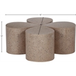 Meridian Furniture Petal 4-Piece Taupe Terrazzo Pattern Iron Metal Coffee Table