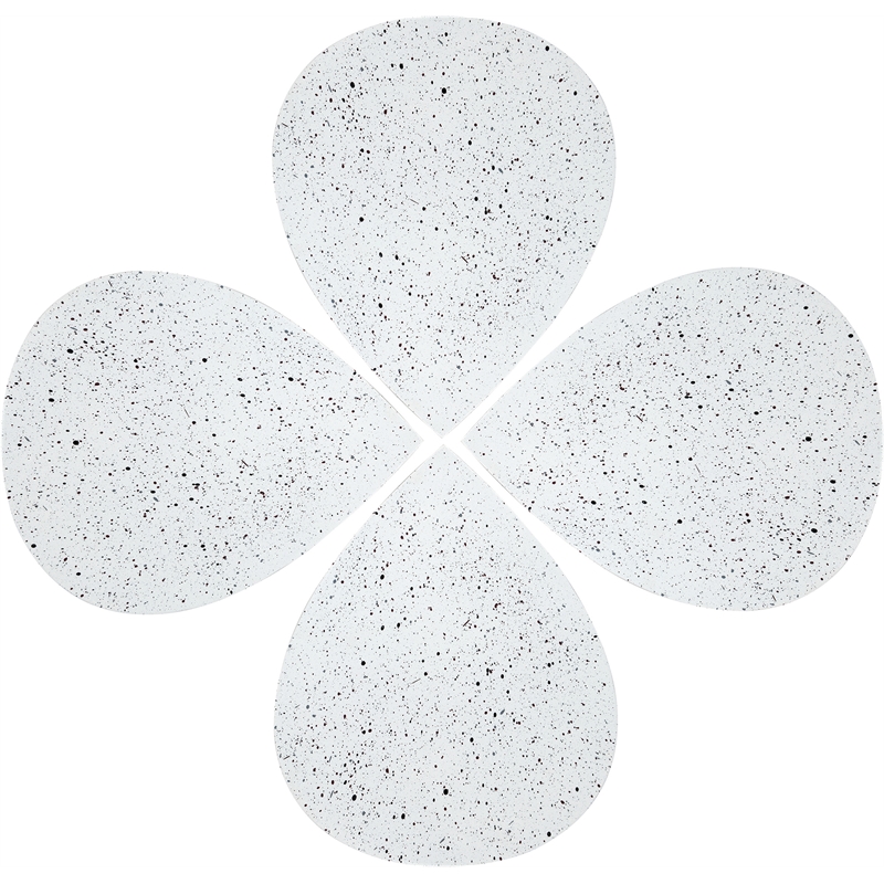 Meridian Furniture Petal 4-Piece White Terrazzo Pattern Iron Metal Coffee Table