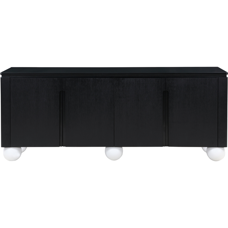Meridian Furniture Cardiff Black Wood Veneer and White Laquer Sideboard/Buffet