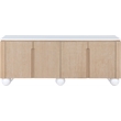 Meridian Furniture Cardiff Natural Wood Veneer and White Laquer Sideboard/Buffet