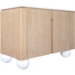 Meridian Furniture Cardiff Natural Wood Veneer and White Laquer Sideboard/Buffet