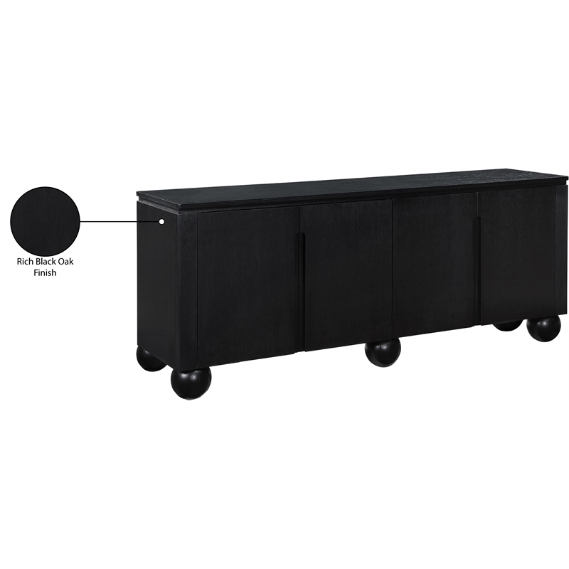 Meridian Furniture Cardiff Black Wood Veneer Sideboard/Buffet