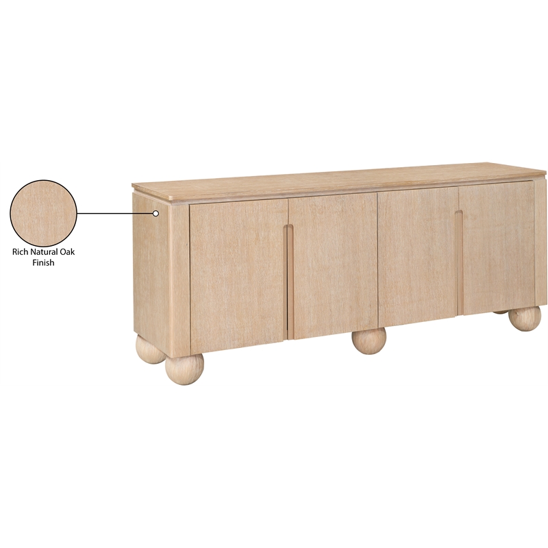 Meridian Furniture Cardiff Natural Wood Veneer Sideboard/Buffet