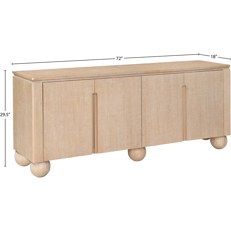 Meridian Furniture Cardiff Natural Wood Veneer Sideboard/Buffet