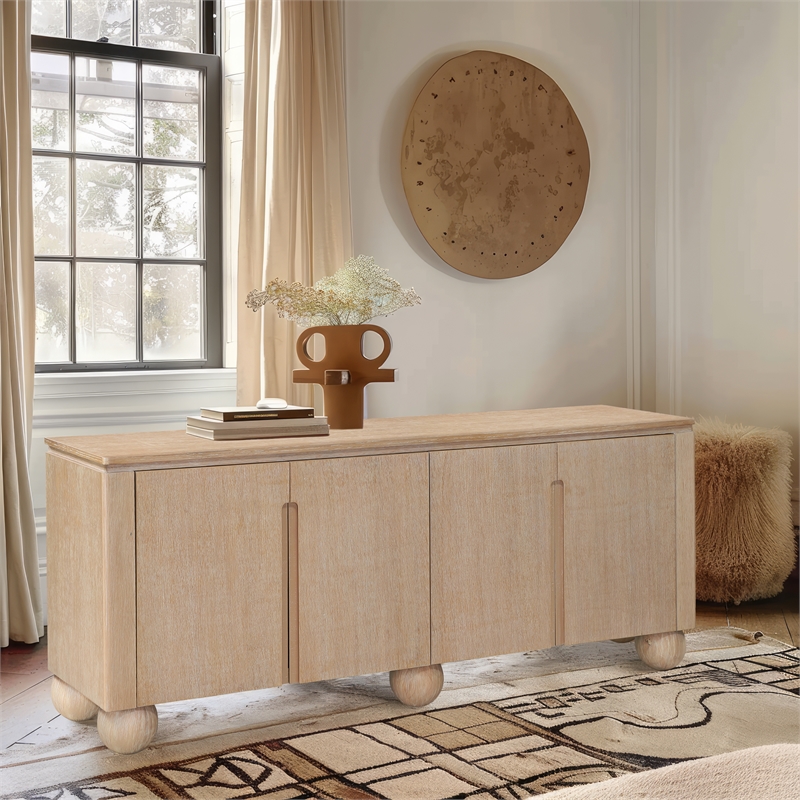 Meridian Furniture Cardiff Natural Wood Veneer Sideboard/Buffet
