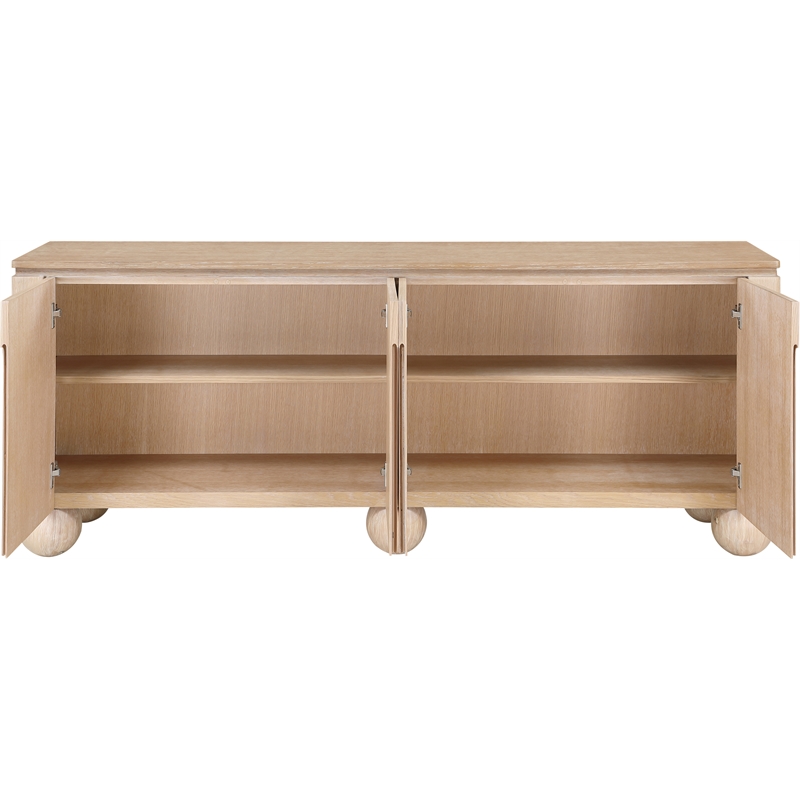 Meridian Furniture Cardiff Natural Wood Veneer Sideboard/Buffet