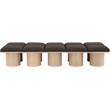 Meridian Furniture Pavilion Brown Boucle Fabric Bench