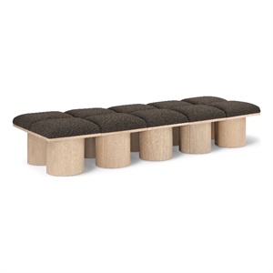 Meridian Furniture Pavilion Brown Boucle Fabric Bench