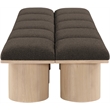 Meridian Furniture Pavilion Brown Boucle Fabric Bench