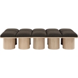 Meridian Furniture Pavilion Brown Boucle Fabric Bench