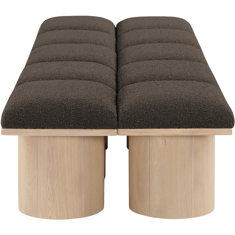 Meridian Furniture Pavilion Brown Boucle Fabric Bench