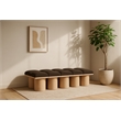 Meridian Furniture Pavilion Brown Boucle Fabric Bench