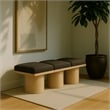 Meridian Furniture Pavilion Brown Boucle Fabric Bench