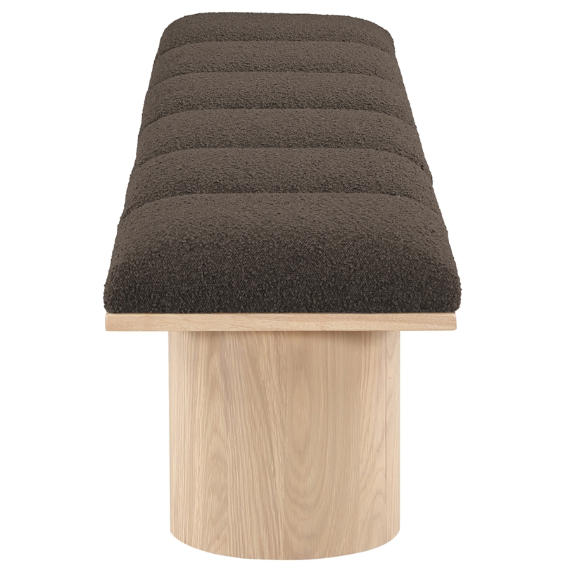 Meridian Furniture Pavilion Brown Boucle Fabric Bench