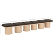 Meridian Furniture Pavilion Brown Boucle Fabric Bench