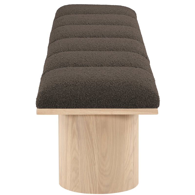 Meridian Furniture Pavilion Brown Boucle Fabric Bench