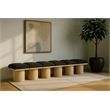 Meridian Furniture Pavilion Brown Boucle Fabric Bench