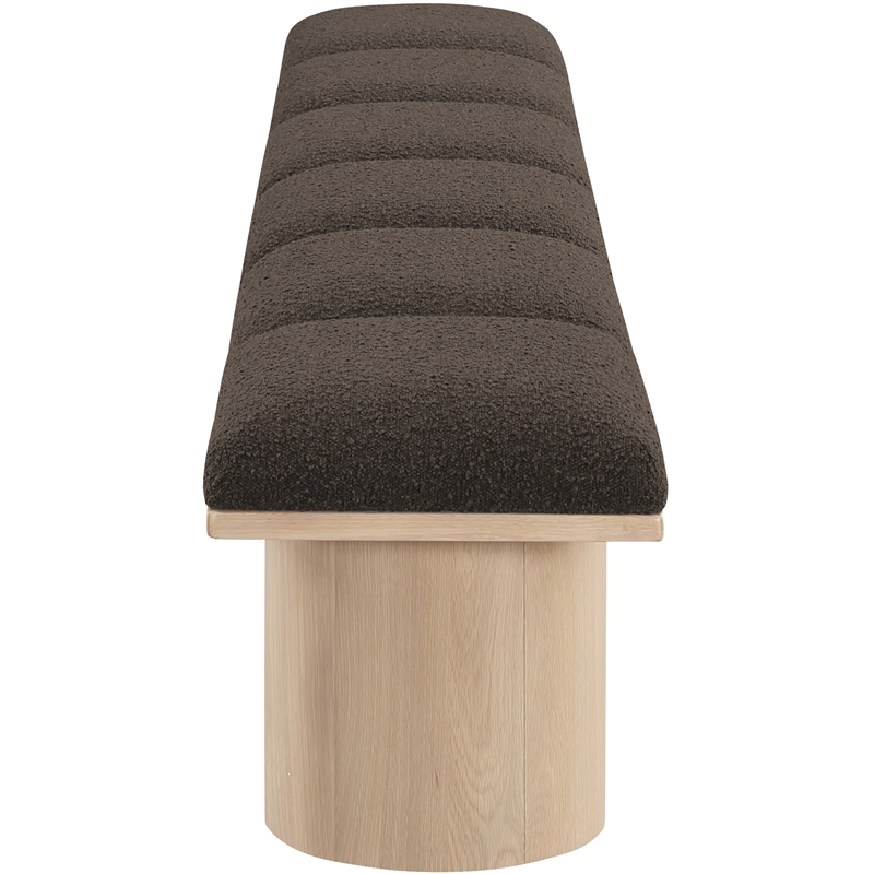 Meridian Furniture Pavilion Brown Boucle Fabric Bench