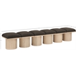Meridian Furniture Pavilion Brown Boucle Fabric Bench