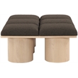 Meridian Furniture Pavilion Brown Boucle Fabric Bench