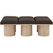 Meridian Furniture Pavilion Brown Boucle Fabric Bench