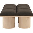 Meridian Furniture Pavilion Brown Boucle Fabric Bench