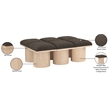 Meridian Furniture Pavilion Brown Boucle Fabric Bench